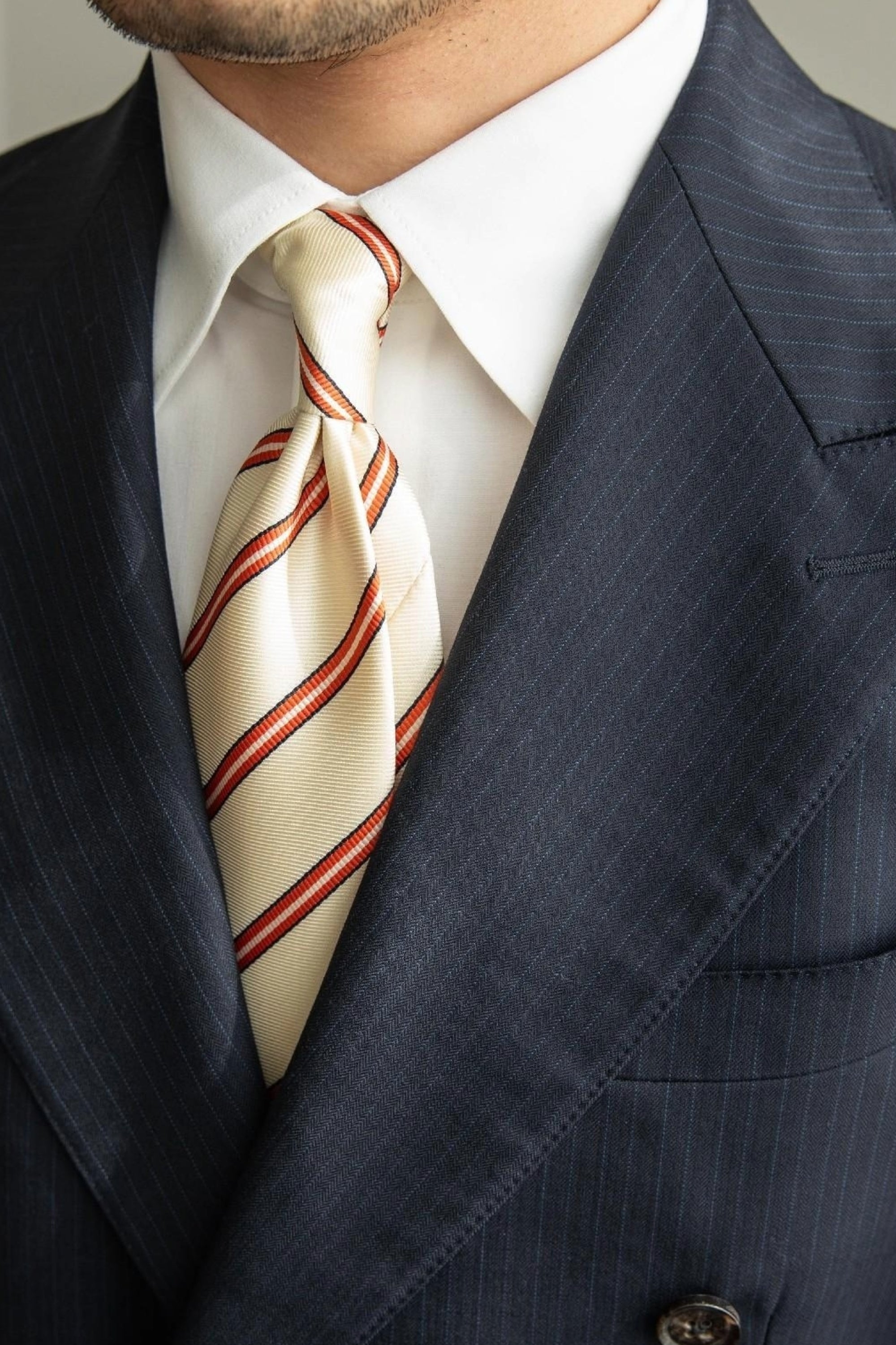Cravatte Business Rayée Blanche