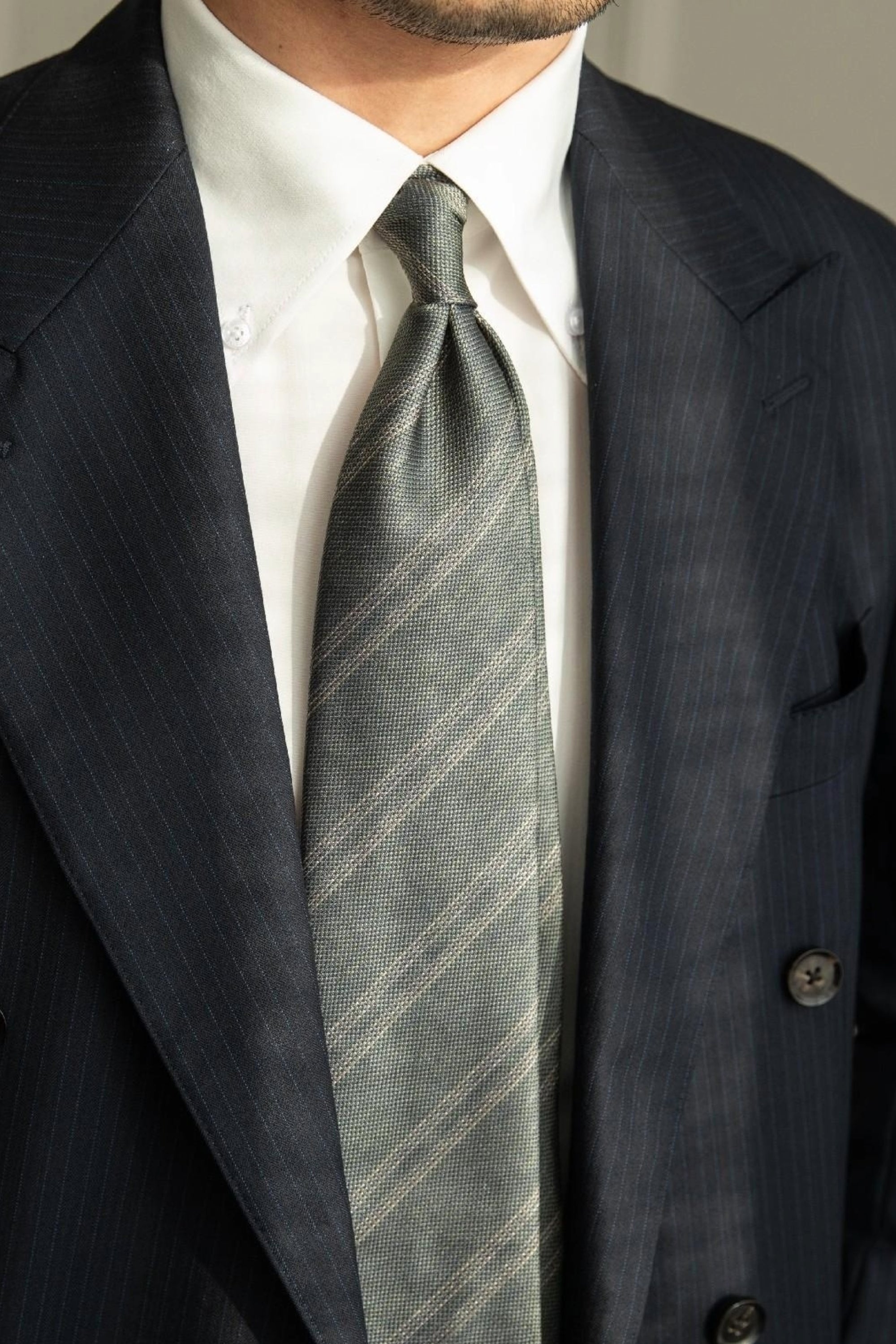 Cravatte Business Rayée Verte
